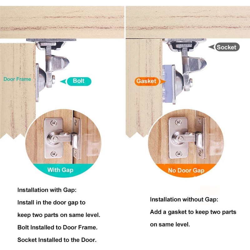 90 Degree Right Angle Door Lock, Small Bolt Lock, Internal