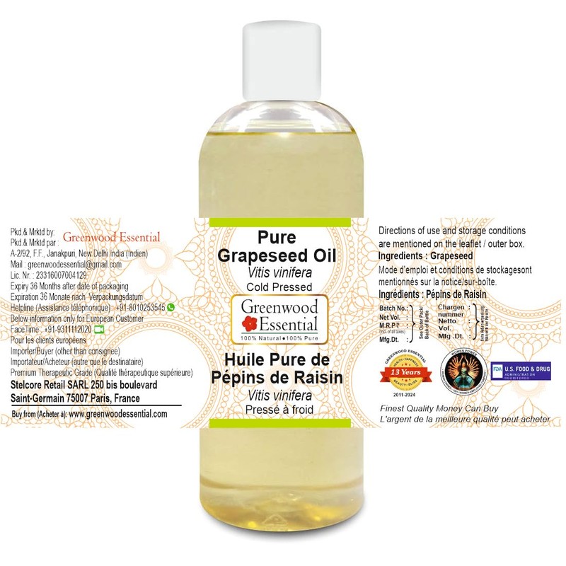 Greenwood Essential Greenwood Essential Pure Grapeseed Oil (Vitis vinifera) Cold