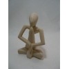 Unbranded Small Yoga Alabaster Figurine Meditation Pose 6.5" Tall Beige