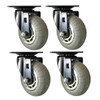 Headbourne 8268E Designer Casters 3 inch Soft Rubber Chrome &