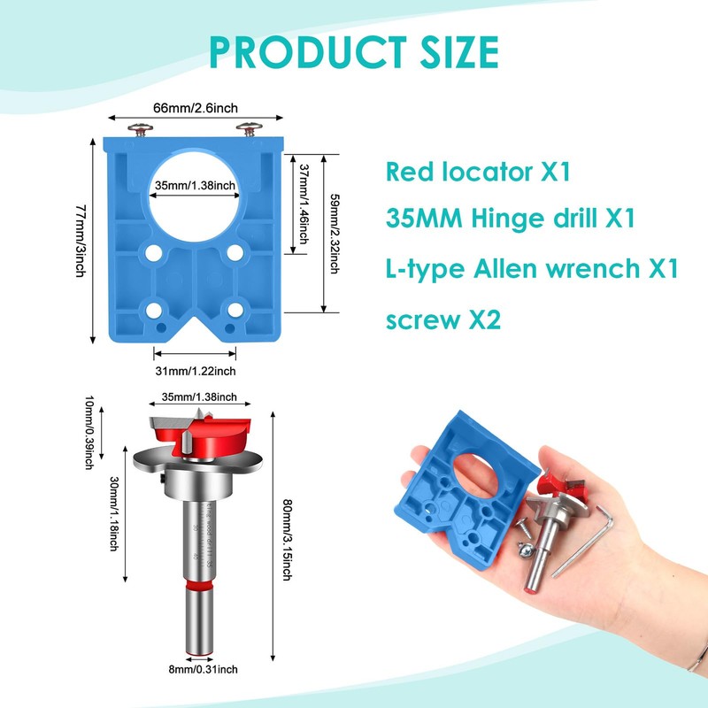 35mm Hinge Jig Drill Guide Set Door Concealed Hole Drilling