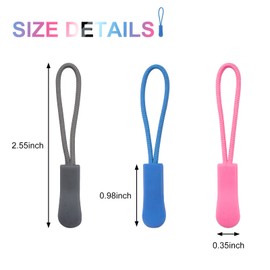WANDIC Zipper Pulls, 56 Pieces Colorful Nylon Zipper Tags Cord Pulls Zipper Extension Cords for Luggage Jackets Boots Backpack Clothes