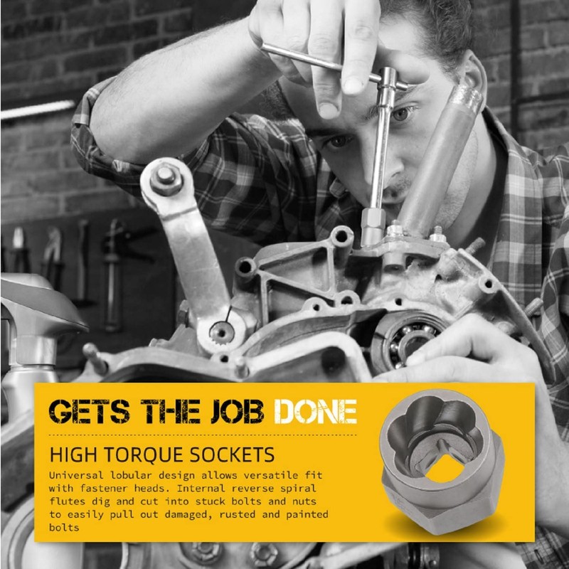 14Pcs Impact Bolt & Nut Remover Set, Stripped Lug Nut