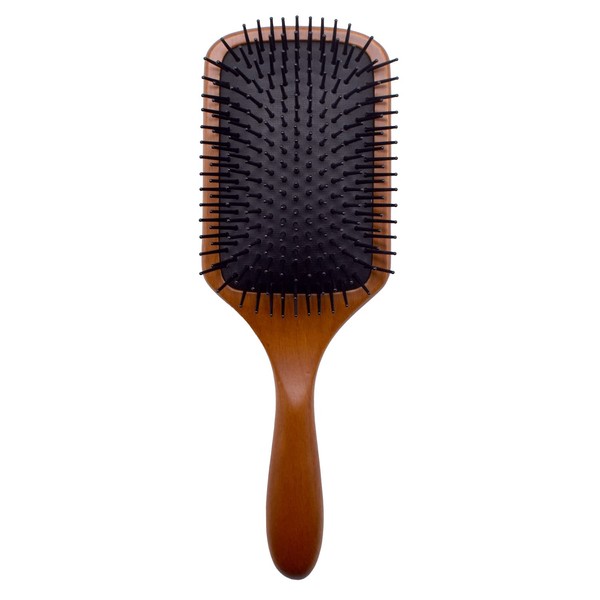 Aoyama Labo Wood Paddle Brush, Stretchable to Fit Your Scalp,