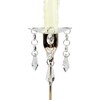 VGEUNA 4 Pieces Bent Glass Candle Bobeches with Crystal Prisms