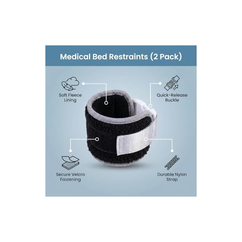lefeke Patient Medical Restraints Strap with Quick Release Buckles, Bed