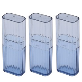 XNHIU 3 Pieces Cotton Swab Holder Qtip Cotton Buds Ball Dispenser for Bathroom Containers Apothecary Jar Cotton Ball,Cotton Swab,Q-Tips,Cotton Rounds (Blue)