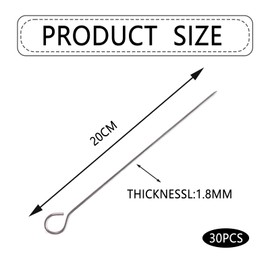 30 PCS Kebab Skewers for Bbqs, 20cm*1.8mm Smooth and Durable Surface BBQ Skewers, Unique Design BBQ Sticks Kebab Sticks Suitable for Barbecue Oven and Outdoor Cooking