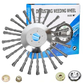 10 Inch Weed Brush Cutter Wild Herb Brush for Brush Cutter for Effective Weed Removal Includes Installation Accessories Diameter 254 mm, Bore 25.4 mm