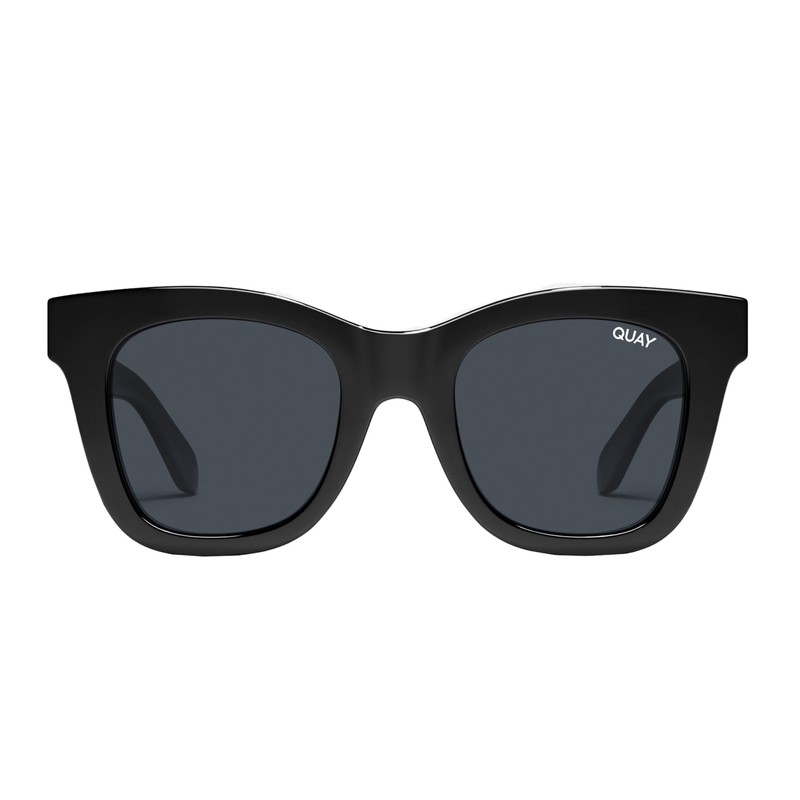 Quay After Hours Medium Sunglasses, Black/Smoke Polarized