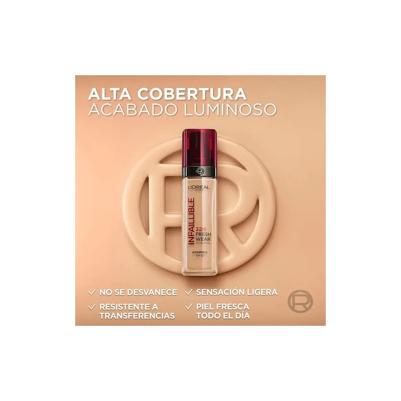 Base de Maquillaje L'Oréal Paris Infallible 32H Freshwear, Tono 20,