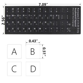 2Pcs Korean Keyboard Stickers for PC Computer Laptop Desktop Keyboard, Computer Keyboard Replacement Stickers (Korean),White Font Black Background