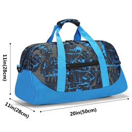 Stumdo Kids Overnighter Duffel Bags for kids, Carry-On Size & Ideal for School Practice or Overnight Travel Weekender Tote for Travel Gym Sport bag for Boys & Girls (11nbai)