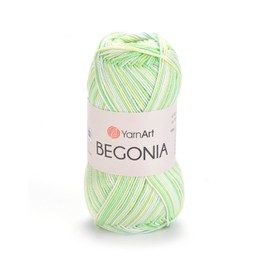YarnArt Begonia 100% Mercerized Cotton Yarn – 1 Skein (50g/1.76 Oz) – 185 Yards – Fine Sport #2 – Soft, Durable, Variegated Yarn for Knitting, Crochet, Amigurumi & Baby Projects (1, 501)