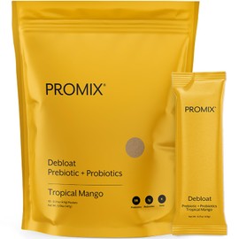 ProMix Nutrition Debloat Prebiotics and Probiotics Immune Support Supplement for Digestion, Cortisol Health, Gut Cleanse - Mango - 30 Servings (Pack of 30)