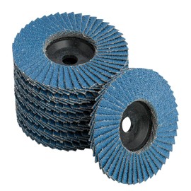 Set of 8 Flap Discs Lamellar Discs for Angle Grinders, Sanding Mop Discs Diameter 76 mm x 10 mm, High-Quality Sanding Discs in Blue for Metal, Wood and PVC, Suitable for 10.8-12 V Angle Grinders