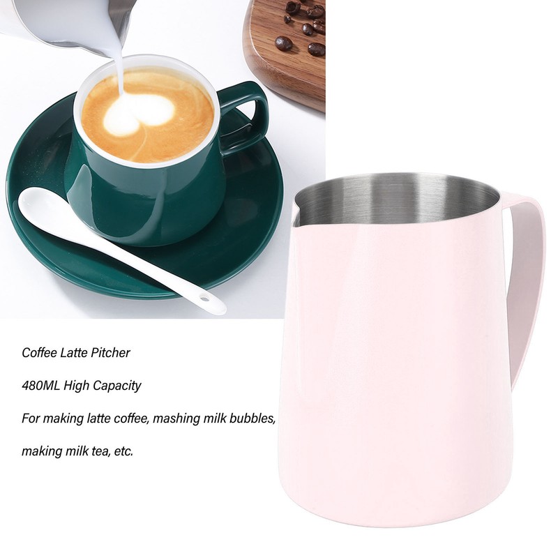 480ML Coffee Frothing Cup 304 Stainless Steel Milk Frother Jug