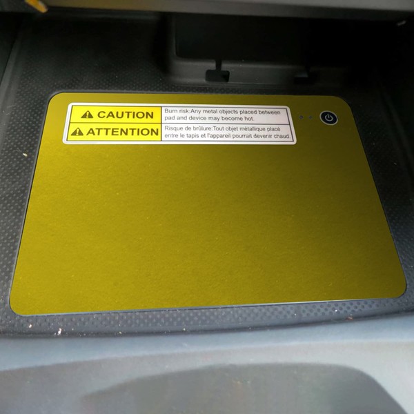 Wireless Charging Dock Trim Vinyl Decal Overlay with Warning Label