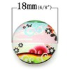 Flower Pattern Glass Chunk Charm Button Fits Chunk Bracelet 18mm