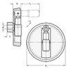 Ganter Normelemente Disc handwheels with rotating handle - GN 923.3-100-B12-R-SR