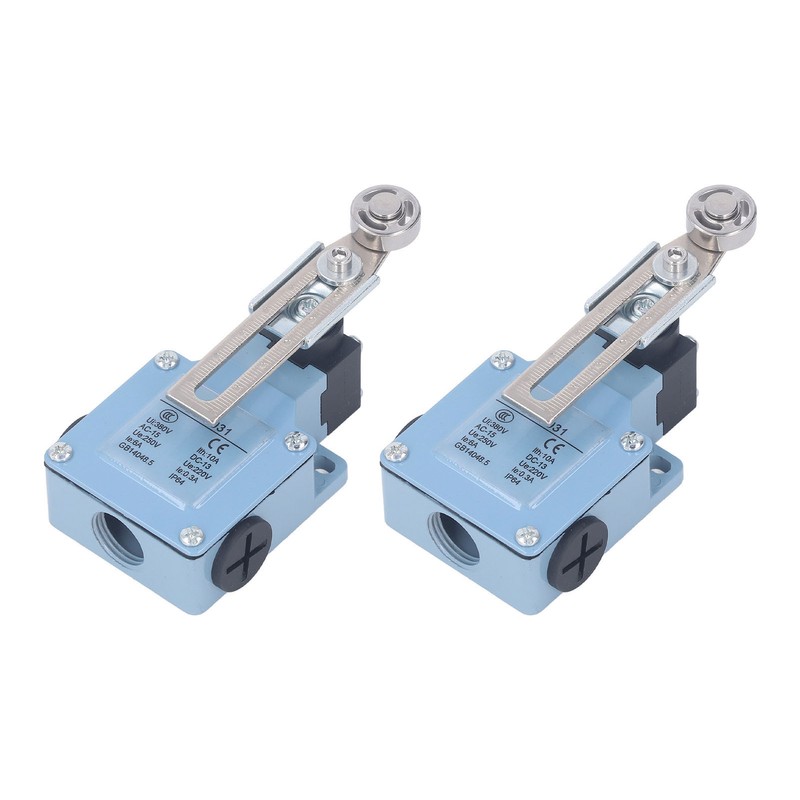2Pcs Momentary Limit Switch Adjustable Roller Micro Limit Travel Switch