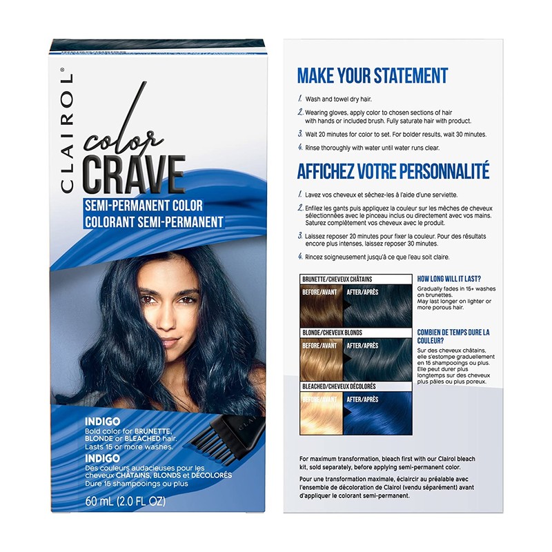 Clairol Color Crave Semi-permanent Hair Color, Indigo, 1 Count