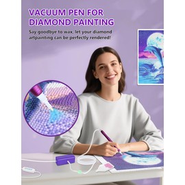 Kitgody Electric Diamond Painting Pen with Adjustable Suction, Vacuum Diamond Art Painting Pen, Diamonds Art Painting Accessories and Tools, Quiet and Long-Lasting