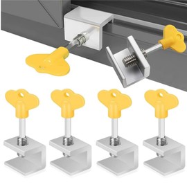 Window Locks, Sliding Window Locks, Sliding Door Locks, 6 Pcs Sliding Security Windows Locks with Key, Adjustable Safety Window and Door Locks Stoppers for Home and Office Sliding Window Plugs