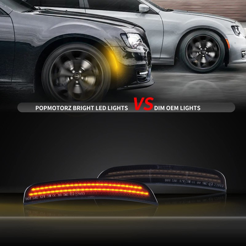 POPMOTORZ Full LED Front Rear Side Marker Lights Kits 4