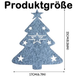 ARROMI Pack of 12 Cutlery Bags Christmas Cutlery Holder Christmas Felt Cutlery Bag Felt Christmas Forks Spoons Tableware Cutlery Bags for Party Table Christmas Decoration (Grey)