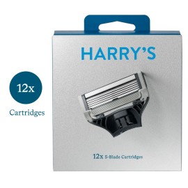 Harry's Men's 5-Blade Replacement Razor Blade Refills, 12 Count