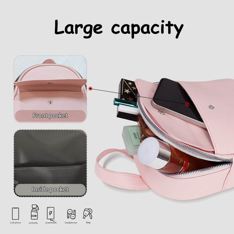 WisePoint Mini Backpack Cute Backpack, PU Leather Small Backpack Purse