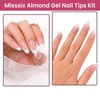 Misssix Medium Almond Gel Nail Kit, 432Pcs Pre Etched Nail