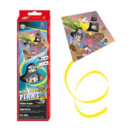 Paul Günther 1246 1246 Children's Pirate Kite, Mini Single Line Kite for Children from 3 Years, Completely Ready to Flight with Changing Handle and Cord, Approx. 24x25 cm, Multi-Colour