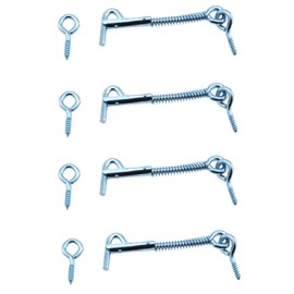 KKUANG 4 Set 3.5x75mm Spring Wind Hooks, Carbon Steel Q195, Silver, Modern Design, Wall Mount, Door Other, Hanging/Securing Items in Homes, Farms, Camping Trailers