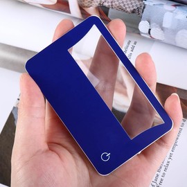 1 Pc Blue Portable Credit Card Magnifying Glass, Book Small Prints Newspaper Magnifier Sheet Reading Magnifiers Sheet Visual Impairment Aids