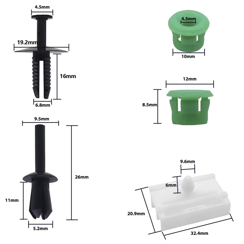 20 Sets of Side Skirts Clips, Side Skirts Clips Kit