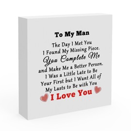 I Love You Gifts for Him Husband To My Man Decor Sign Anniversary Romantic Gifts From Wife Girlfriend Keepsake for Husband Boyfriend Groom Engagement Wedding Valentine Christmas Birthday Gifts
