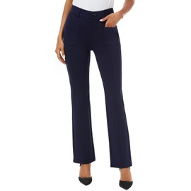 iChosy Women's High Waist Stretchy Bootcut Dress Work Slacks Pants with Pockets Navy32 10