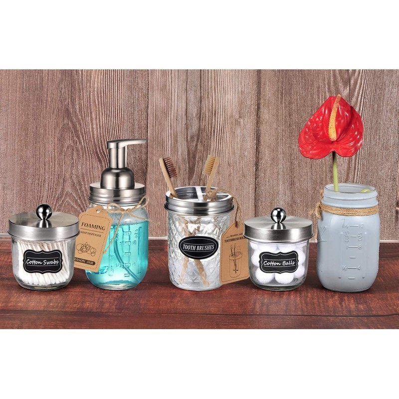 Amolliar Mason Jar Foaming Soap Dispenser Pump Lids, Rustproof Stainless