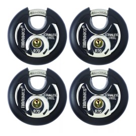 Brinks 70mm Commercial Discus Padlock with Stainless Steel Shackle 4PK FREE SHIP