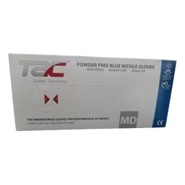 TAC Global Solutions Guante Nitrilo Tac Azul Caja Con 100 Pz Talla M Y LG