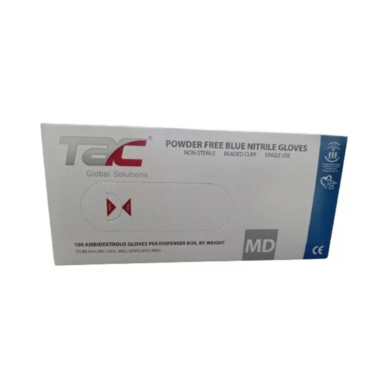 TAC Global Solutions Guante Nitrilo Tac Azul Caja Con 100