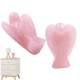 2Pcs Rose Quartz 1.5 Inches Compact and Lightweight Rose Quartz Crystals Relax and Heal The Body and Mind Crystal Angel Suitable for Office Study Jewelry Massage Healing