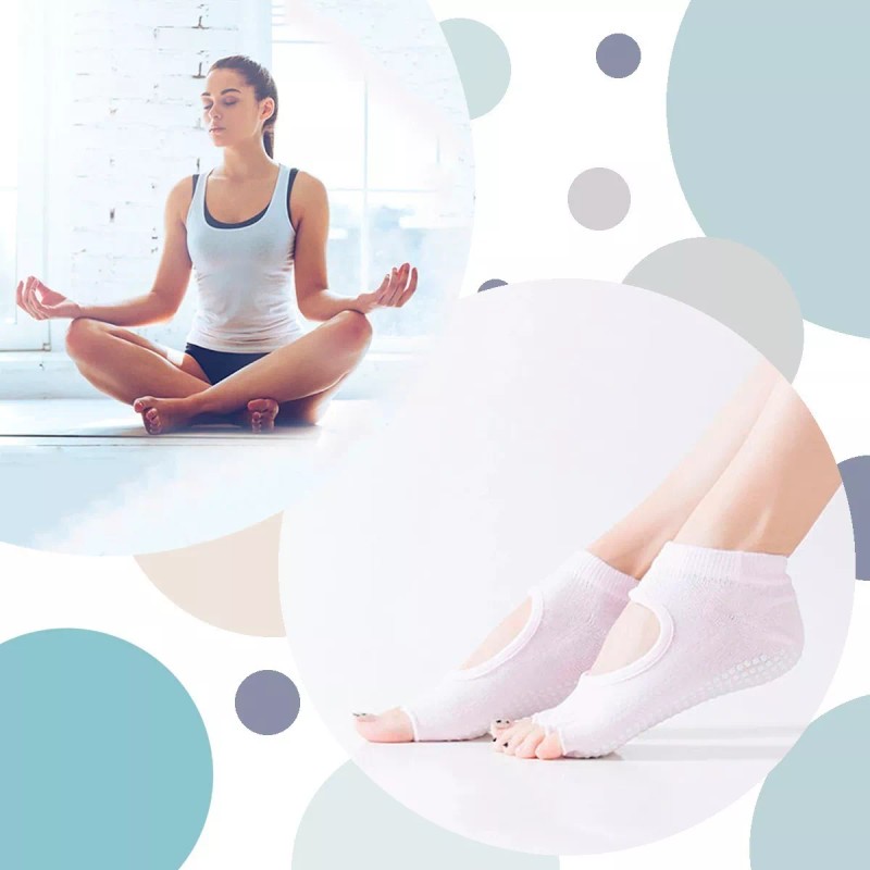 Veraly Calcetines Antideslizantes Yoga Pilates Dedos Expuestos Full