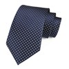 Elfeves Men's Classic Navy Blue Jacquard Woven Ties Check Pattern