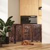 Woodify Decorative Freestanding Dog Gate – 56"x28" Folding 4 -