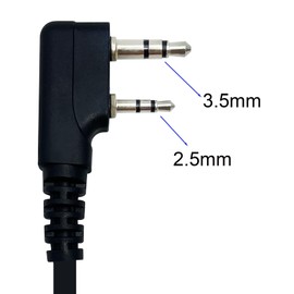 Earphmice Walkie Talkie Earpiece with Mic PTT 2 Pin Air Acoustic Tube Earpiece Headset Compatible with Baofeng UV-5R Retevis H-777 RT21 RT22 Arcshell AR-5 Two Way Radios (5 Pack)