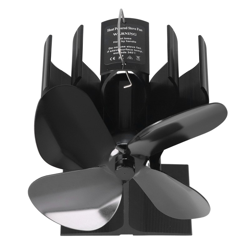4 Blade Fireplace Fan Aluminium Alloy Heat Powered High Temperature