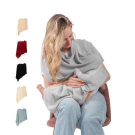 Ponchy by Gold Mamas - Funda de lactancia transpirable para lactancia materna con privacidad - Diseño versátil 5 en 1 - Esencial para la lista del bebé - TrueGray
